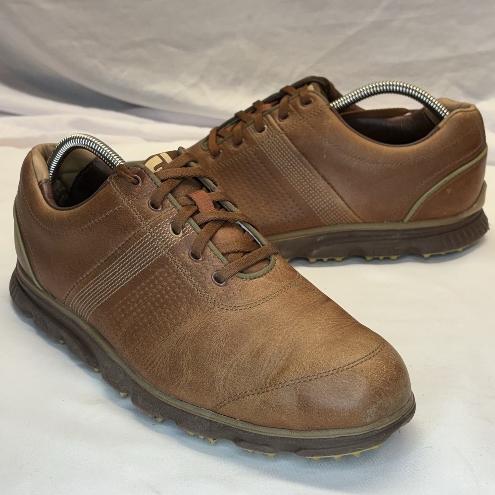 FootJoy DryJoys Golf Shoes Men's Size 9.5 W Leather Spikeless Sneakers 53632